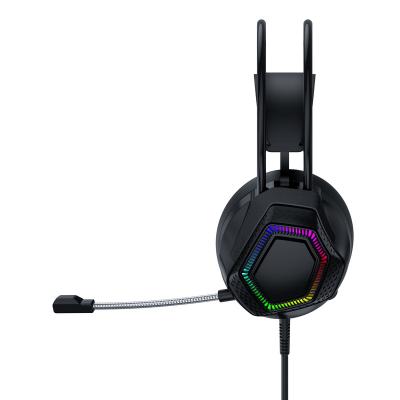 China Earphone Gaming Headphones with MIC LED Light Over Ear Wired Headset for PC Game for sale