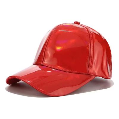 China JOINT Europe and the United States version new laser hot-selling lightweight baseball cap, street trend PU hat gorras for sale