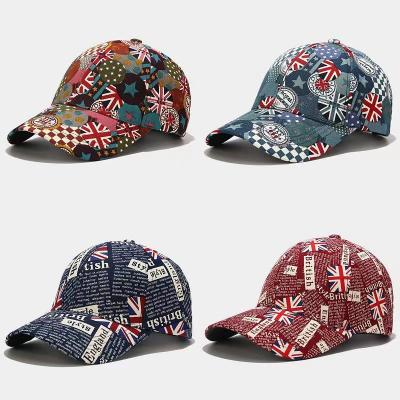 China New European and American JOINT flag graffiti baseball cap, fashion trend cotton cap.gorras for sale