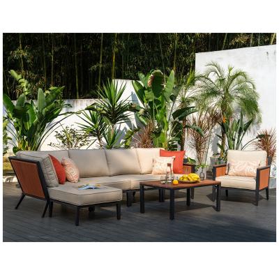 China New Design Weather Resistant Sofa Set Aluminum Outdoor Seating Garden Furniture Outdoor Sectional Set for sale