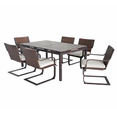 China Water Resistant Modern Aluminum Outdoor Dining Furniture Set Set With PE Rattan for sale