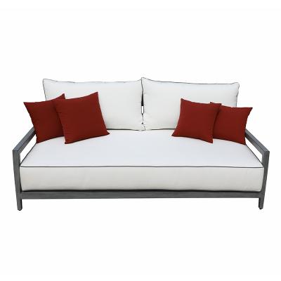 China Newest design weather furniture outdoor rattan daybed outdoor aluminum frame sofa with bed garden set for sale