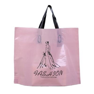 China Stain PE Disposable Plastic Bag Plastic Gift Bag Shopping Clothing Shop Handbag Wholesale Can Print Logo for sale