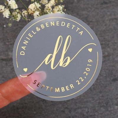 China Waterproof Hot Sale Personalized Transparent Gold Thank You Stickers for sale