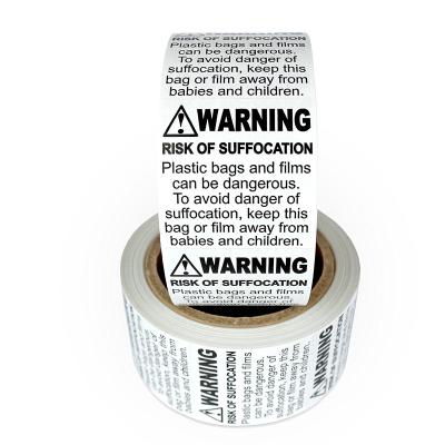 China Custom High Quality Self Adhesive Choking Warning Label Sticker for sale