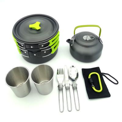 China Viable high quality wholesale custom cheap cooking set camping pot set outdoor cooking set for sale