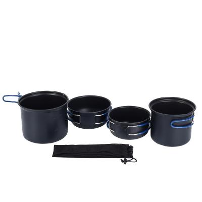 China Sustainable Outdoor Cooking Set Camping Cookware Mess Kit Portable 2-3 Person Lightweight Pots Filters Camping Cookware for sale