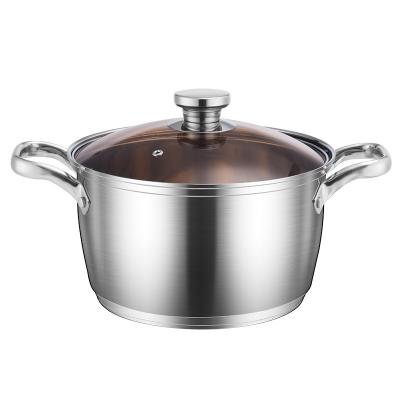 China Viable manufacturers wholesale stainless steel soup pot thickened binaural non-stick soup pot for sale