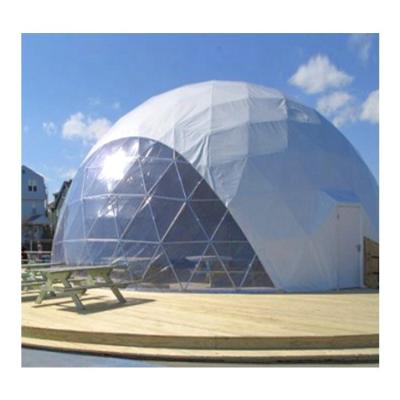 China 850gsm 4m 5m 6m Clear PVC Canvas Clear Door Window Geodesic Glass Dome Glass Tent For Camping for sale