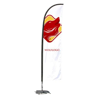 China Easy Install Outdoor Advertising Pole Stands Portable Aluminum Feather Flag Banner for sale