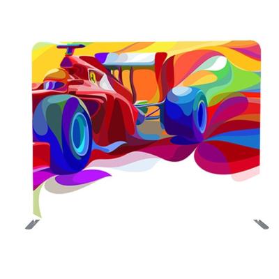 China 10ft Custom Logo Trade Show Light Portable Wall Backdrop Tension Fabric Upright Display Stand For Advertising for sale