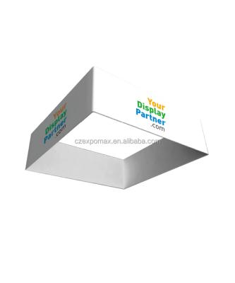 China Light Square Expo Tube Fabric Tension Banner Display Hanging Display With Custom Logo Hanging Banner Systems Display for sale