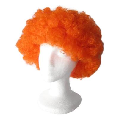 China Orange Afro Wave Dutch Football Party Wave Football Afro Wig for sale