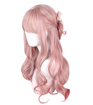 China Wave Harajuku Lolita Wig Japanese Regular Pink Cosplay Wig for sale