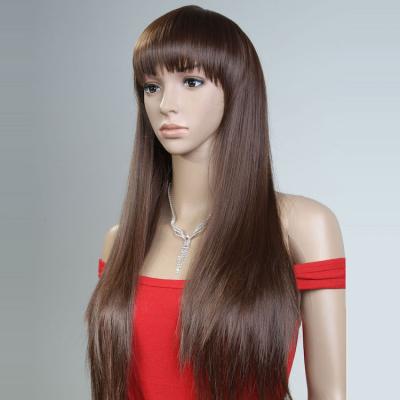 China Wholesale Natural Wave Wig Fashion Women Synthetic Natural Silky Straight Long Wig for sale