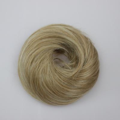 China Golden Hair Piece Scrunchies Synthetic Hair Scrunchies Headband Golden Hair Wearing Hair for sale