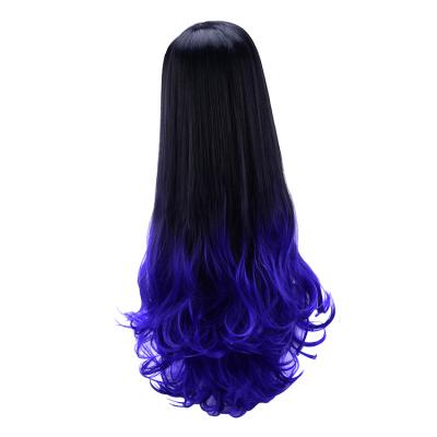 China Regular Color Synthetic Heat Resistant Fiber Half Wave Two Tone Wig for sale