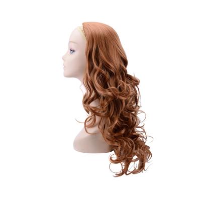 China Regular Wave Synthetic Natural Auburn Color Half Wave Wig for sale