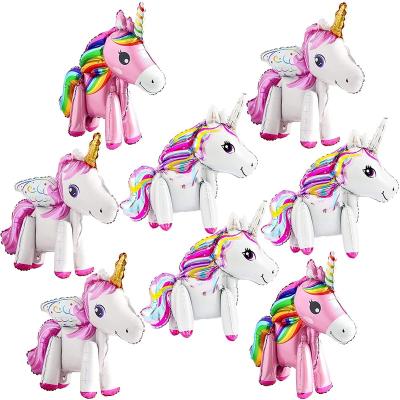 China Hot Selling Gift Toy HUAYI Amazon Baby Shower Decorations Party Supplies Balloons Birthday Decorations Self Holding Unicorn Balloons for sale