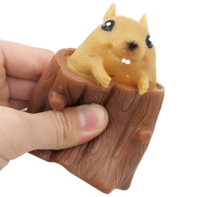 China Fidgety Person Toys HUAYI Squirrel Cup Toys Walnut Shape Children's Toy Decompression Ball PU Foam PU Decompression Toy Fidget for sale