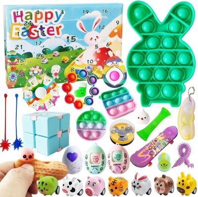 China Children's advent of the fidgety person toys HUAYI classes gift box relaxation countdown calendar Easter fidgety advent calendar for sale