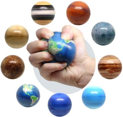 China HUAYI fidgety person toys relieve worry solar system planets bouncy balls squeeze sensory fidgety person ball toy squeeze balls squeeze toys for sale