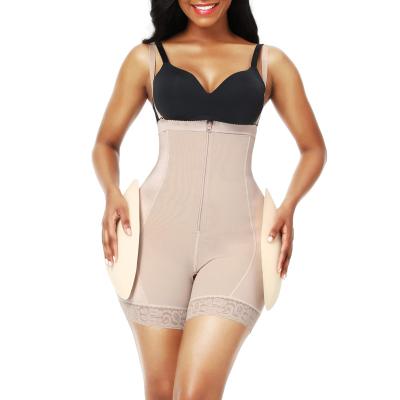 China Hot Sale PDEP Antibacterial Zipper Ladies Black Shapewear Plus Size 6XL Women Tummy Control Butt Lifter Hip Enhance Shapewear for sale