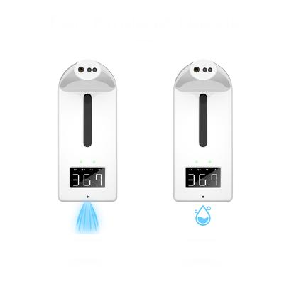 China Double Soap Dispenser Updated K10 pro 2 in 1 Automatic Liquid Soap Dispensers Temperature Meter Touch Free Dispenser Household Public for sale