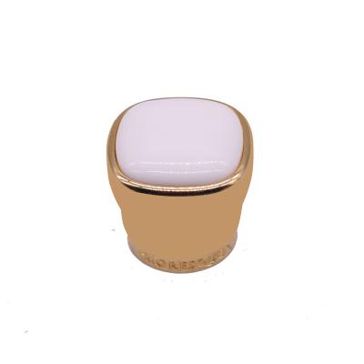 China Fashion Elegent Gold Zinc Alloy Perfume Bottle Caps , Cosmetic Bottle Caps With Logo for sale