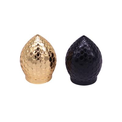 China 25mm Chrome Zinc Alloy Zamac Perfume Cap For Black Gold Blue Color for sale