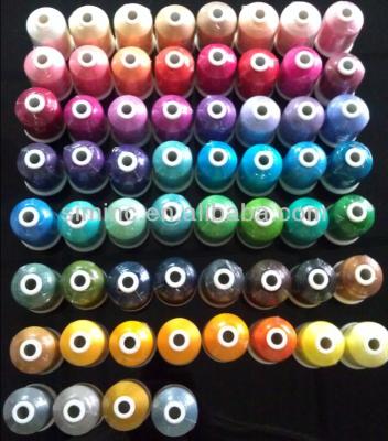 China Low thread 120D/2 40WT, 1,100yard MINI cones, 112colors/shrinkage POLYESTER embroidery kit for sale