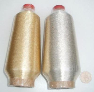 China Waterproof High Shinny Type Silver / Gold Metallic Thread MS For Embroidery King Spool for sale