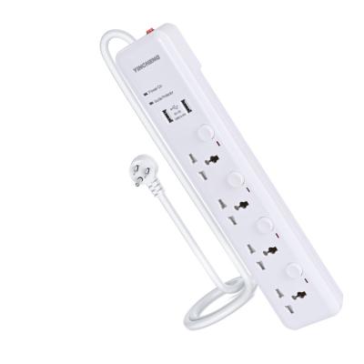 China Residential / General Purpose High Qulaity Wholesale Plug With Dual Port Usb 4 Outlets Power Strip for sale