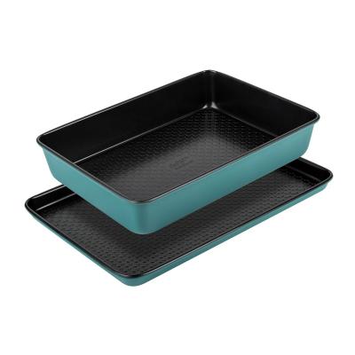 China Viable Hot Selling Bakeware Baking Set Amazon Metal Tray Cake Mold Non-stick Cookie Baking Tray for sale