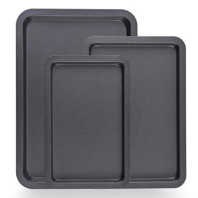 China Viable High Quality Non-Stick Kitchen Baking Accessories Metal Mold Carbon Steel Cake Tray Baking Tray for sale