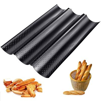 China Amazon backformen viable hot selling bakvorm perforated tray pan bakeware hot dog bread baking loaf box for sale