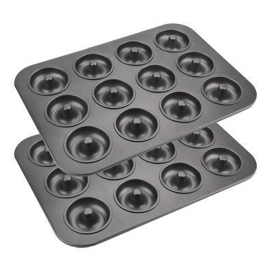 China Amazon Viable Hot Selling Bakeware Set 12 Cavity Carbon Steel Baking Donut Pan Baking Trays For Oven for sale