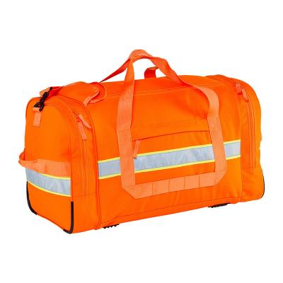 China Waterproof Heavy Duty High Visibility Orange Safety 60L Gear Bag With Reflective Tape for sale