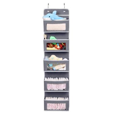 China 5 Shelves Non-Woven Viable Foldable Wall Mount Hanging Organizer for Bedroom Nursery Office Cabinet Dorm Baby Storage for sale