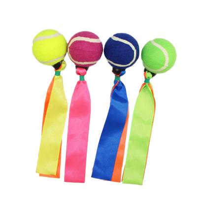 China Viable Custom Logo and Color Promotion Tennis Ball Pet Dog Interactive Training Chew Toy for sale