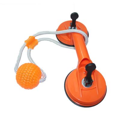 China Molar Bite Ball Maker Pet Dog Rope Chewing Traction Toy Ball With Strong Double Claw Viable Suction Cup Molar Ball Toy for sale