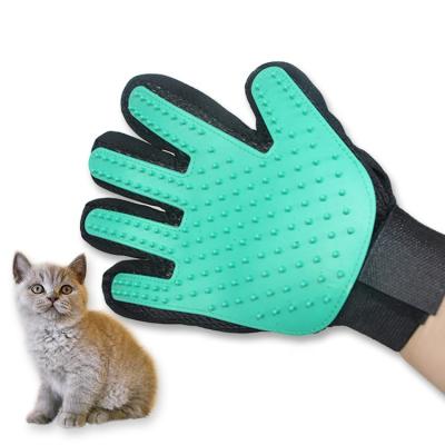 China Five Finger Silicone Pet Hair Remover Mitt Pet Grooming Stocked Cleaning Mitt for Dogs and Cats for sale