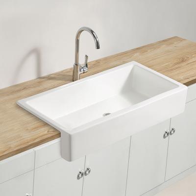 China Without China Modern Single Bowl Large Size Faucet Farmhouse Ceramic Kitchen Sinks for sale