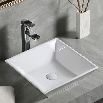 China Factory Directly Sale Modern Small Square Counter Top Wash Basin Ceramic Bathroom Sinks for sale