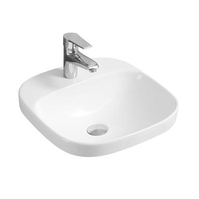 China New Easy Clean Built In White Italian Ceramic Design Small Bathroom Vanity Basin for sale