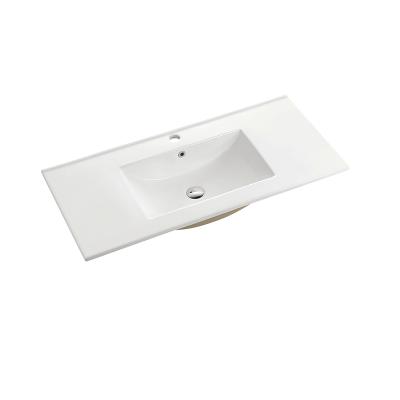 China Easy Clean Large Size Countertop 1000mm Cabinet Bathroom Vanity Ceramic Sink for sale