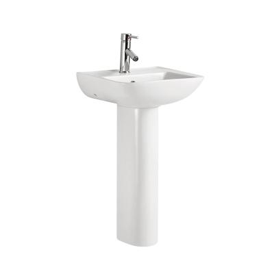 China Modern Unique One Piece Floor Standing Modern White Ceramic Pedestal Sink for sale