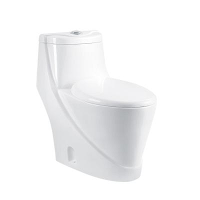 China Modern Luxury One Piece Bathroom Trap Double-Flow Washdown P WC Ceramic Toilet Bowl for sale