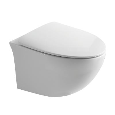 China High Quality Concealed Cistern Round Bathroom P Trap Rimless Ceramic Wall Hung Toilet WC Toilet for sale