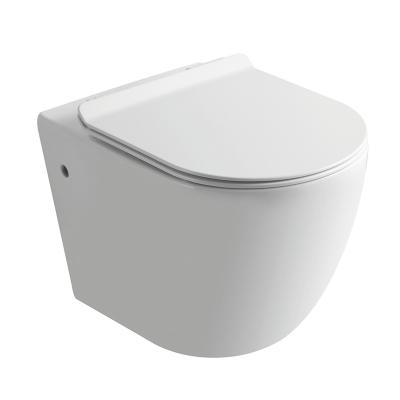 China Luxury Hidden Cistern White Color Around Wall Rimless Hung Toilet Ceramic Bathroom Commode for sale